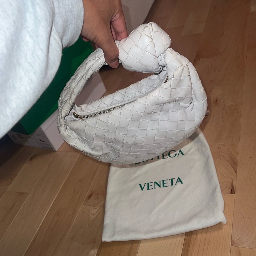 Bottega Veneta White Intrecciato Hand Bag